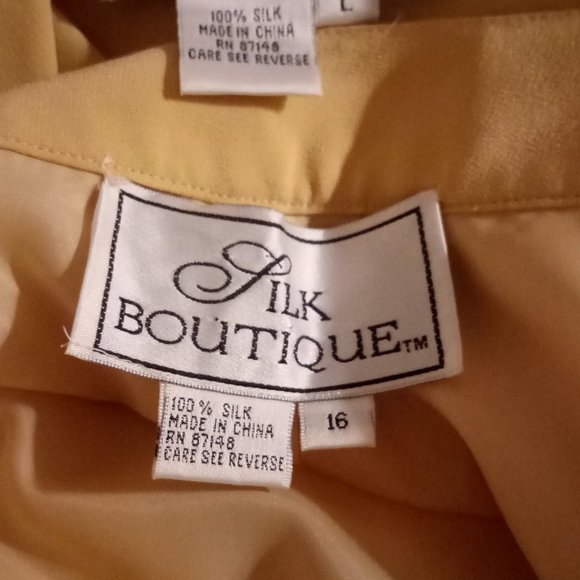 Vintage Silk boutiqueYellow long sleeve button up - Picture 2 of 12